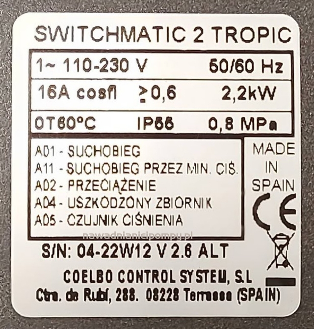 SWITCHMATIC 2 ETYKIETA